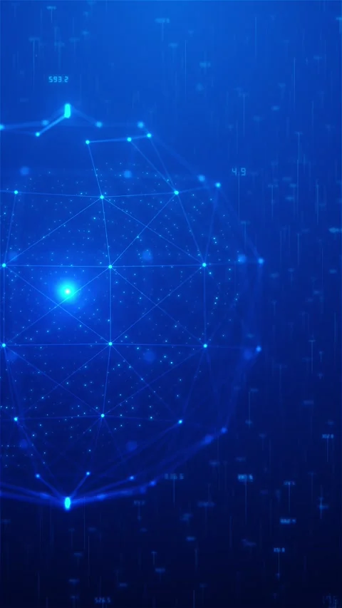Abstract futuristic blue circle interface background Futuristic cyberspace with Stock Footage 333789764