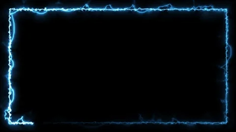 Abstract futuristic blue lightning frame seamless loop, dynamic electric re.. Stock Footage 334907931