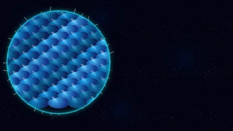 Abstract futuristic blue sphere pulsating energy on deep space background Stock Footage 346001226