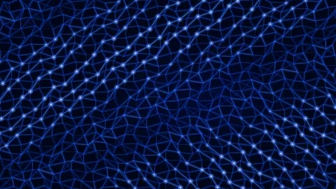 Abstract futuristic blue tech background loop with glowing geometric data n.. Stock Footage 336836499