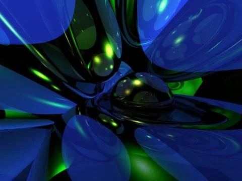 Abstract futuristic bubble background - 3d illustration Stock Illustration