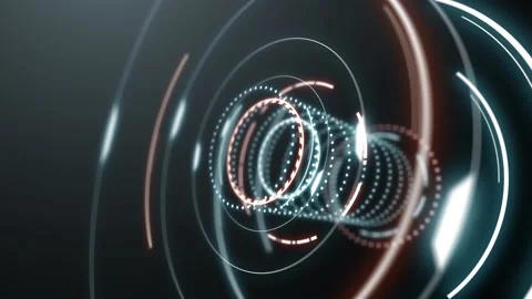 Abstract futuristic circle interface animation Stock Footage 135279808