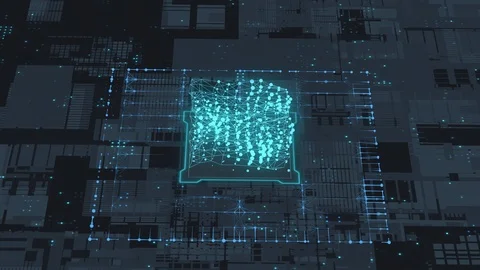 Abstract futuristic circuit board Stock Footage 107336237