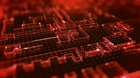 Abstract Futuristic Circuit Grid Background With Subtle Looping Motion Stock Footage 325186916