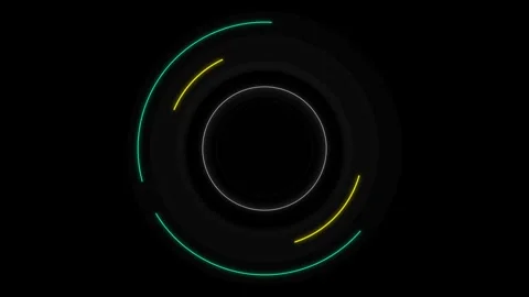 Abstract Futuristic Circular HUD Interface Animation Stock Footage 344207614