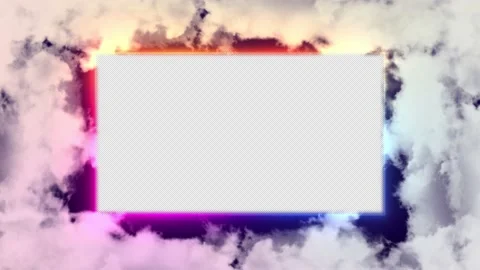 Abstract Futuristic Colorful Frame with Clouds Transparent Frame Stock Footage 202000200