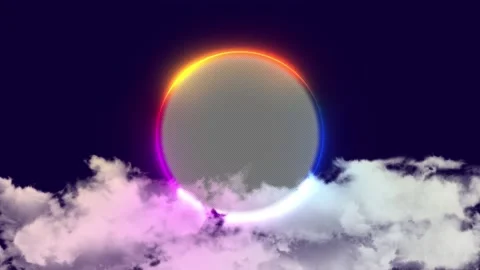 Abstract Futuristic Colorful Frame with Clouds Transparent Frame Stock Footage 202000763
