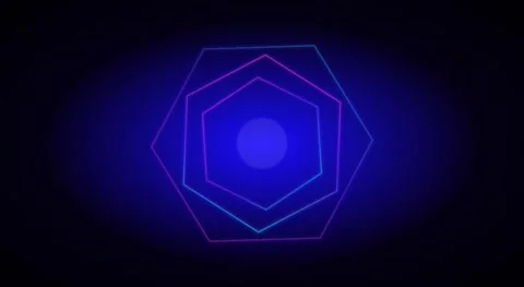 Abstract Futuristic Concentric Hexagon Tech HUD Animation Background Stock Footage 334615816