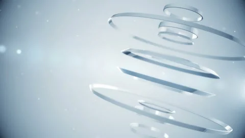 Abstract futuristic core device with 3d rings motion. Video stock 132129212