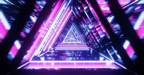 Abstract futuristic corridor with triangles Stock Illustration