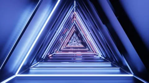 Abstract futuristic corridor with triangles Ilustración de archivo