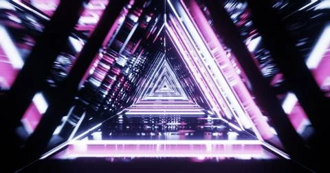 Abstract futuristic corridor with triangles Stock Illustration