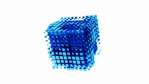 Abstract futuristic cube shape. Stock Footage 303561581