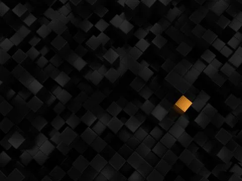 Abstract futuristic cubes shape background. Black solid box array individualism  Stock Illustration