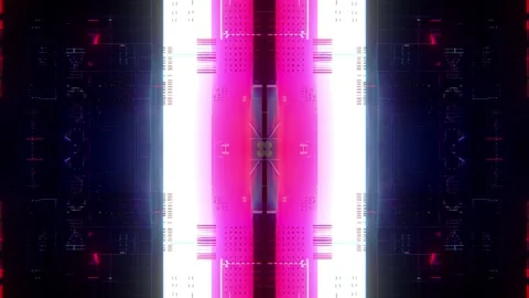 Abstract Futuristic Cyberpunk Glitch Loop with Hi-Tech Sci-Fi Visual Motion Stock Footage 315415856