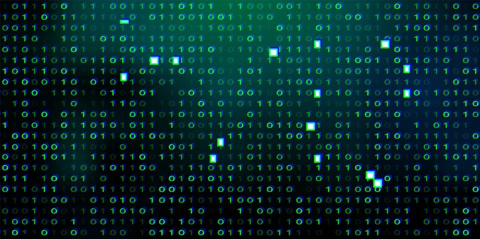 Abstract futuristic cyberspace with binary code. Matrix background Stock Illustration