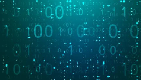 Abstract futuristic cyberspace with binary code. Matrix background Stock Illustration