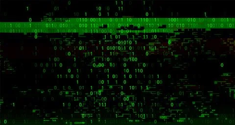 Abstract futuristic cyberspace with binary code. Matrix background Stock Illustration