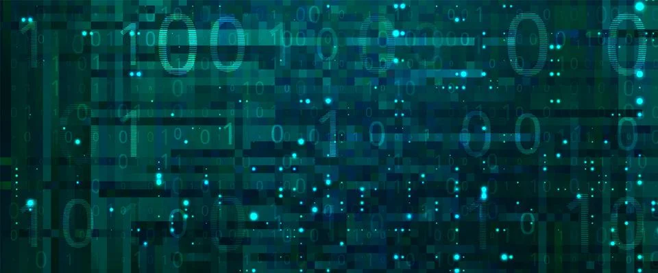 Abstract futuristic cyberspace with binary code. Matrix background Stock Illustration
