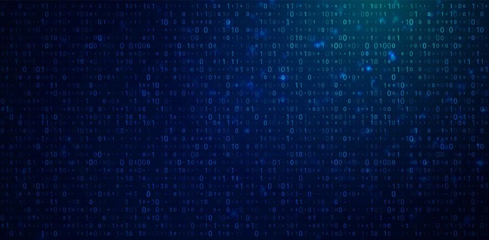 Abstract futuristic cyberspace with binary code. Matrix background Stock Illustration