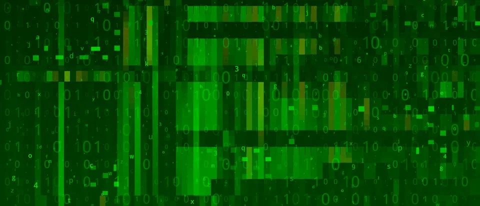 Abstract futuristic cyberspace with binary code. Matrix background Stock Illustration