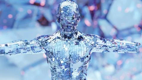 Abstract Futuristic cyborg, Artificial intelligence machine learning 스톡 일러스트