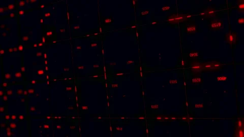Abstract futuristic data background, varying code in red color, movement of Stock Footage 142734333