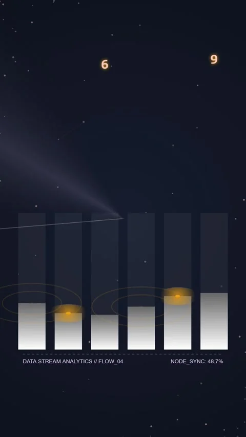 Abstract futuristic data visualization with glowing bars and numbers on sta.. Stock-Footage 348816535