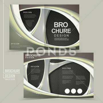 Abstract futuristic design for half-fold brochure Stock Illustration
