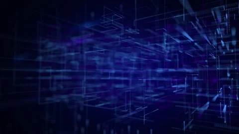 Abstract futuristic digital background featuring glowing blue light lines. Stock Footage 312954280