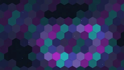 Abstract futuristic digital background with glowing purple and blue hexagonal Stock Footage 346217866