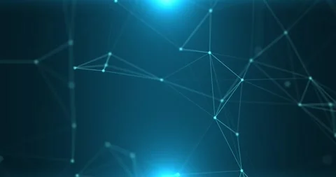 Abstract futuristic digital background with interweaving lines, dots and tria Stock Footage 314464744