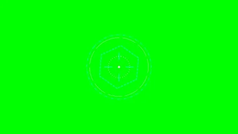 Abstract futuristic digital circular target interface on green screen backg.. Stock Footage 340265055