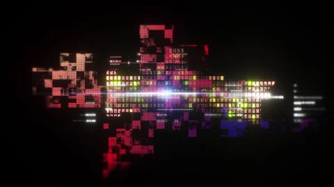 Abstract Futuristic Digital Code Data Background with Glowing Light Effects. Stock-Footage 343021925