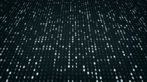 Abstract Futuristic Digital Cyberspace with Binary Code Digits Blue Animation Stock Footage 115085782