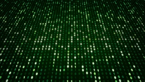 Abstract Futuristic Digital Cyberspace with Binary Code Digits Green Animation 스톡 동영상 115086296