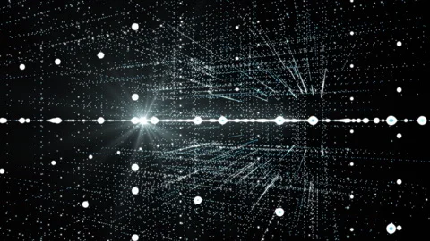 Abstract Futuristic Digital Data Lines with Glowing Neon Stock Footage 332422146