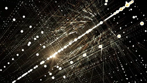 Abstract Futuristic Digital Data Lines with Glowing Neon Stock Footage 332422338