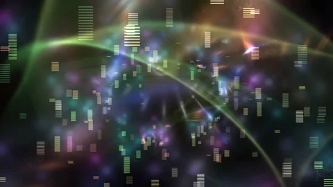 Abstract Futuristic Digital Data Network Glowing Particles, Matrix Style Stock Footage 331939446