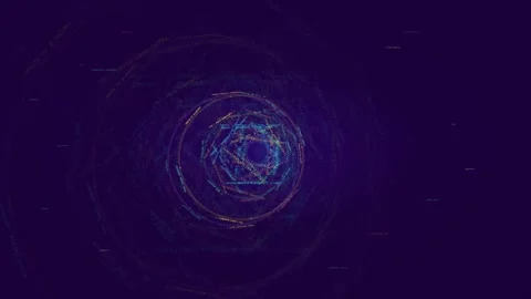 Abstract futuristic digital energy vortex with glowing particles and rotating Stock Footage 339972501