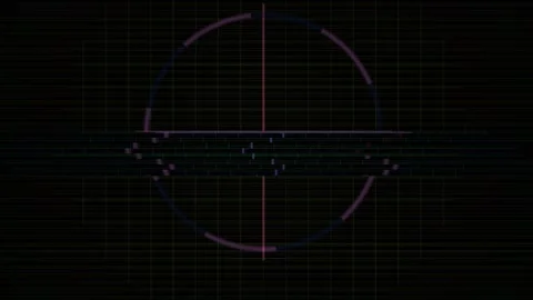 Abstract Futuristic Digital Glitch Effect with Targeting Reticle and Blue Eye Stock Footage 334455087