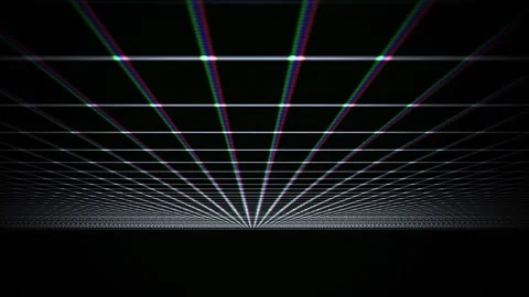 Abstract futuristic digital grid landscape with chromatic aberration effect. Stock Footage 334455239