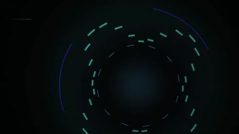 Abstract Futuristic Digital HUD Interface with Glowing Lines and Shapes. Stock Footage 334455130