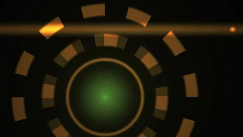 Abstract Futuristic Digital HUD Interface with Lens Flare and Green Glow. Stock Footage 334455140