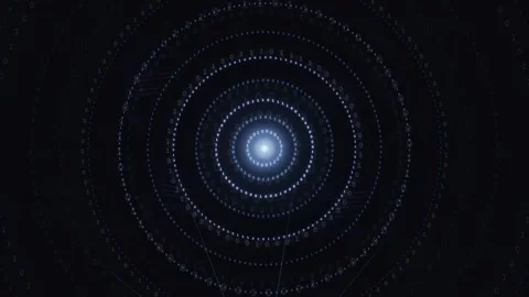 Abstract futuristic digital HUD interface with glowing blue concentric circles Stock Footage 339318586