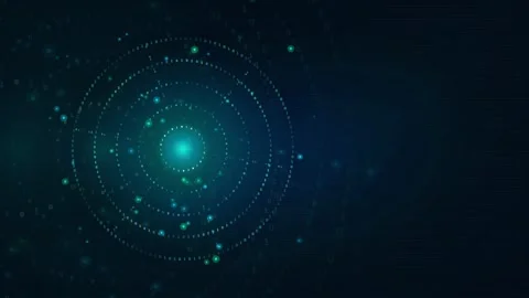 Abstract futuristic digital hud interface with glowing blue circular particles Stock Footage 339325296