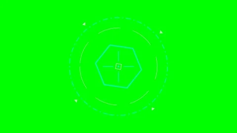 Abstract futuristic digital hud interface overlay with geometric center shape Stock Footage 340900309