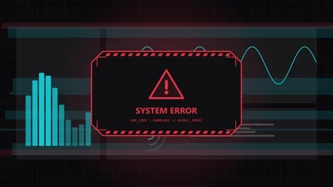 Abstract Futuristic Digital Interface Displaying System Error Alert with An.. 動画素材 347347365