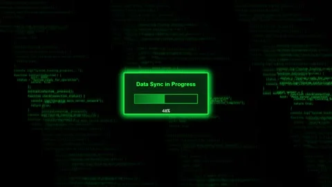 Abstract futuristic digital interface displays a data synchronization proce.. Stock Footage 346502017