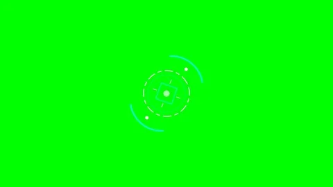 Abstract futuristic digital interface element on a vibrant green background Stock Footage 340904767